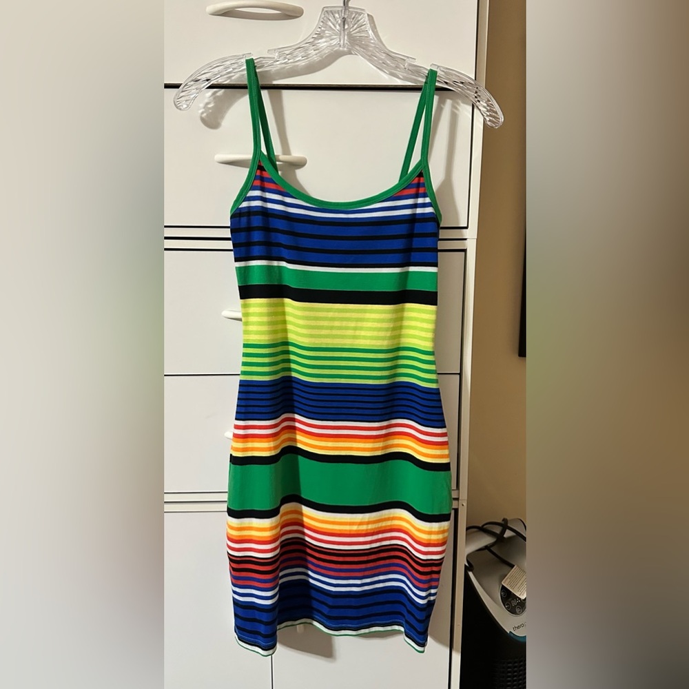 Colorful Striped Sleeveless Mini Dress